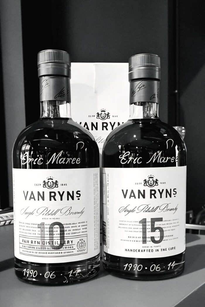 Van Ryn's brandy bottles personalised with live engraving at an event